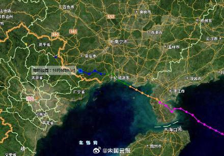 台风麦德姆在广西沿海再次登陆