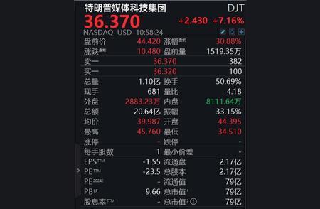  特朗普科技集团因波动而暂停交易