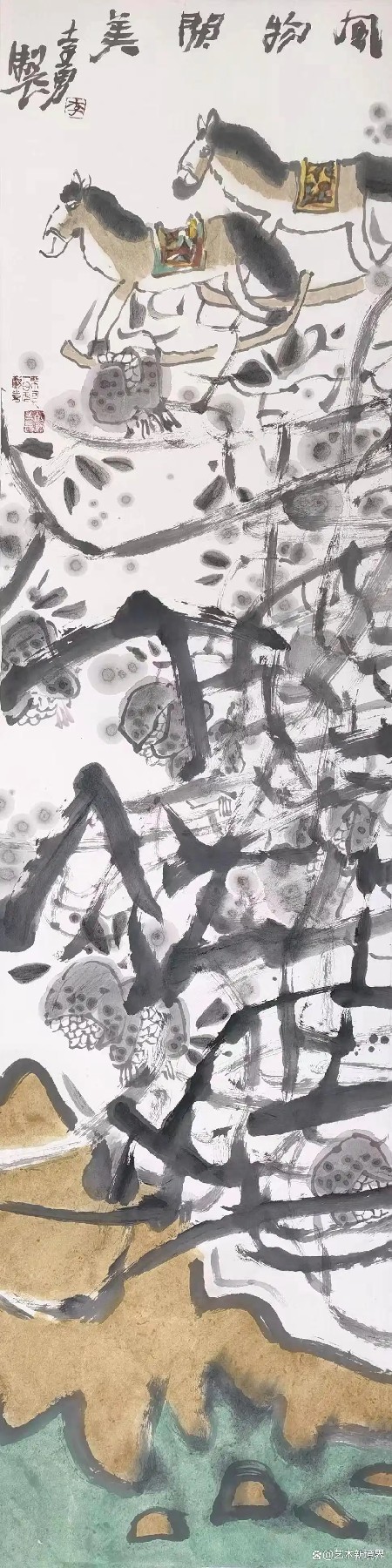 李勇·“春风得意”雅集新作丨墨渖淋漓写逸骥，一庭花雨唤青禽