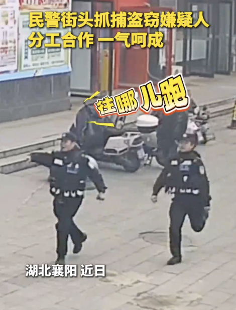 民警街头抓捕盗窃犯 这一飞扑太帅了