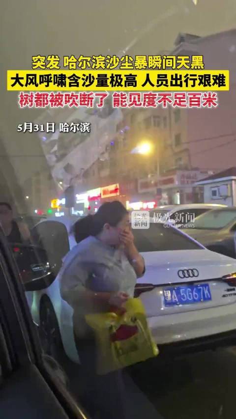 哈尔滨沙尘暴瞬间天黑
