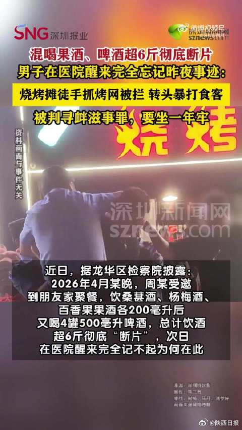 醉酒男欲抓炭火烤网被拦暴打食客获刑1年
