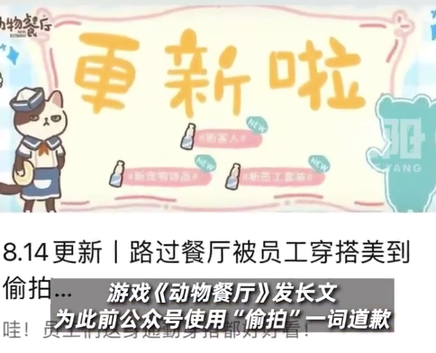 动物餐厅时隔2月因偷拍一词道歉