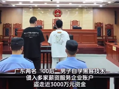00后自学黑客技术盗走企业近3000万获刑