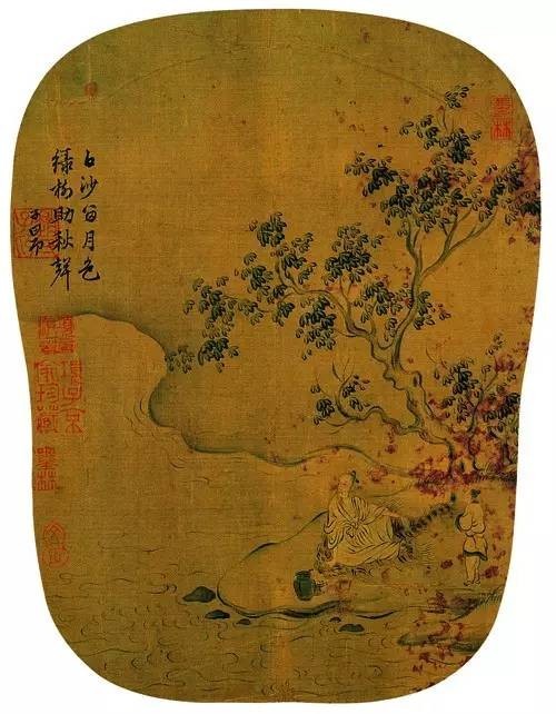 南宋·马和之《月色秋声图》，辽宁省博物馆藏。