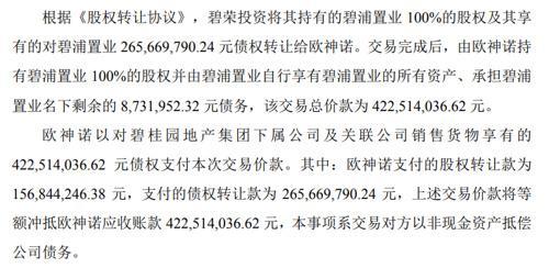 碧桂园大消息：欠供应商的钱，以房产抵债4.23亿元