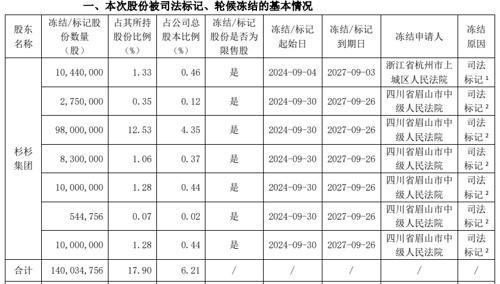 杉杉系深陷资金危机 杉杉股份、永杉锂业控股股东股份遭冻结拍卖