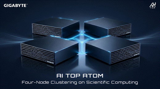 技嘉展示 AI TOP ATOM 四机串联集群，以科学运算验证地端 AI 扩展能力