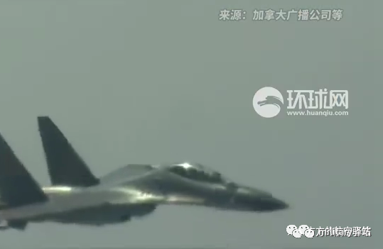 最近距离仅5米 加拿大侦察机侵犯中国领空 歼10S发射干扰弹驱离