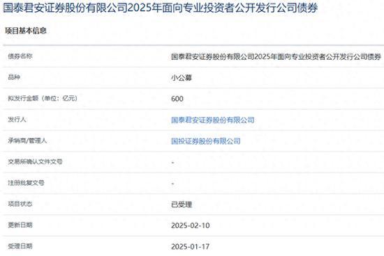 國泰君安擬發(fā)行600億元小公募