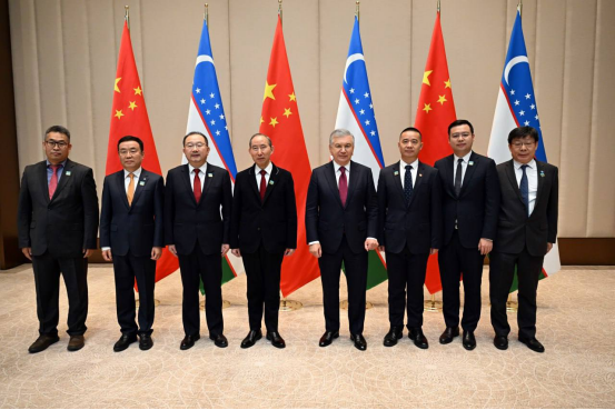 乌兹别克斯坦总统沙夫卡特·米尔济约耶夫会见中国国际文化传播中心执行主席龙宇翔