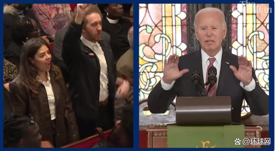 拜登演讲再被打断：反战人士喊“立即停火” 支持者回应“再干四年”