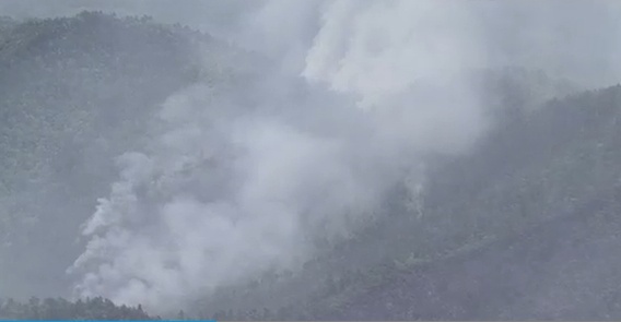 日本山形县山火仍在蔓延 烧毁约135公顷山林