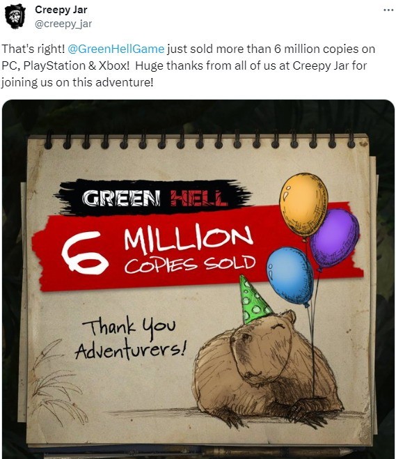 生存遊戲《綠色地獄》總銷量破600萬份 你在玩嗎？