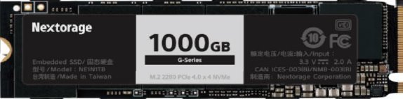 Nextorage推PCIe4.0 M.2 2280电竞游戏SSD-"G系列"
