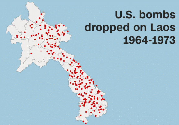 每一个红点代表一次轰炸