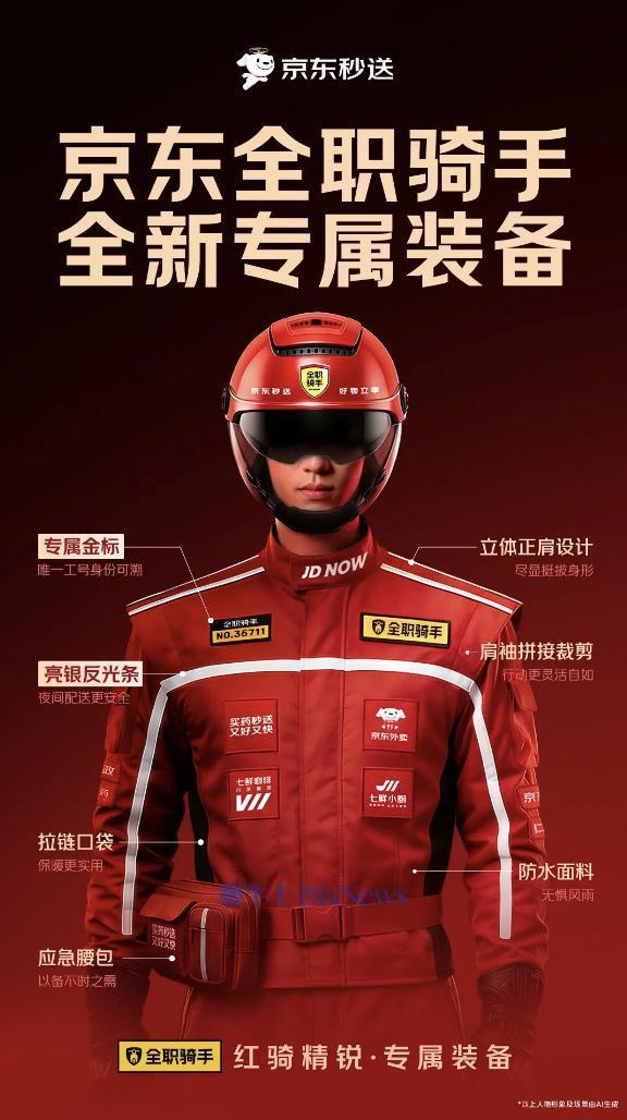京东外卖为全体全职骑手免费换新装 装备升级暖人心