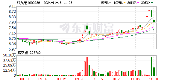 ST九芝盘中跌停