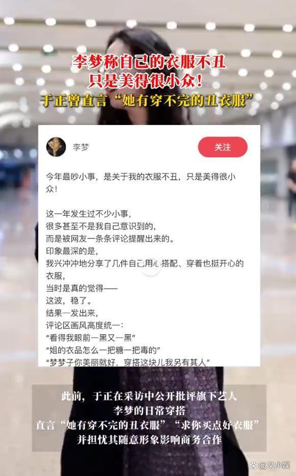 李梦称自己的衣服不丑 审美主权的碰撞