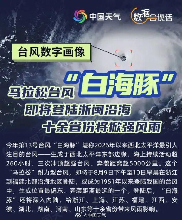 台风白海豚或携极端暴雨重创多省市 华东至华北将掀强风雨
