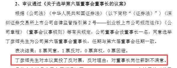 董事长对薪酬不满意反对当董事长
