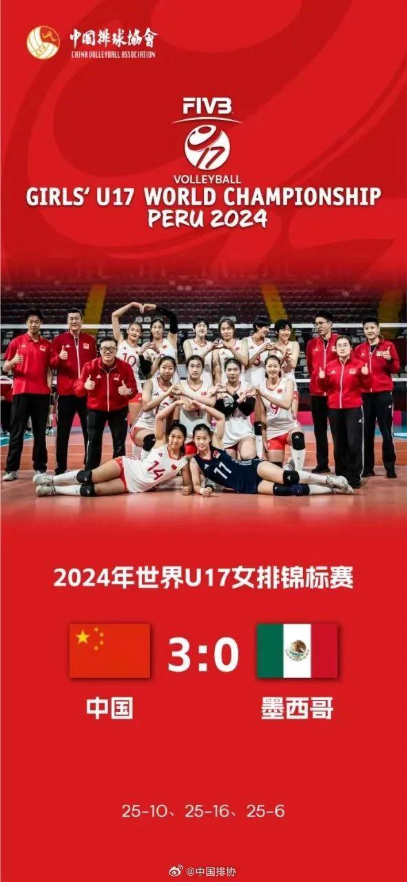 U17女排世锦赛：中国队6连胜进决赛