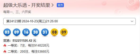  大乐透开7注914万 1人多得731万