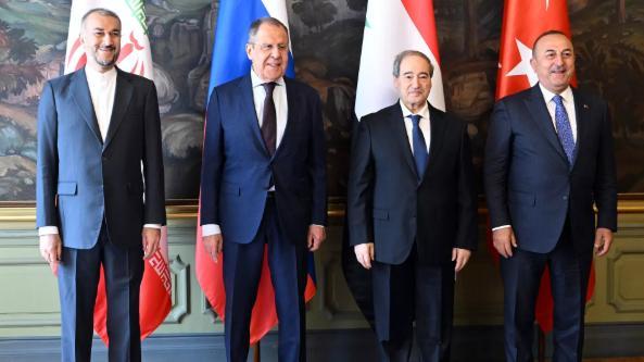俄叙土伊外长举行四方会谈，就土叙关系正常化、叙利亚局势等问题交换意见