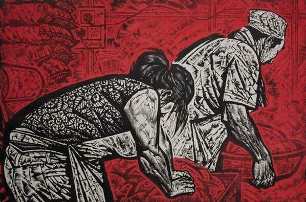 代大权·版画《红霞面店》| 描摹平凡日常，捕捉温暖的烟火人间