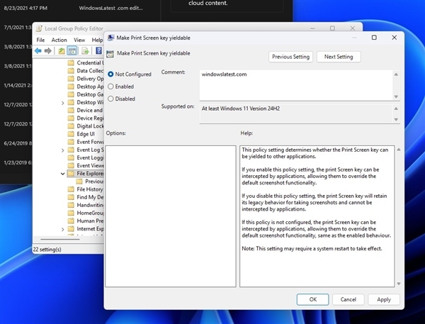 微软想通了！Win11新特性：Print Screen键不再独占