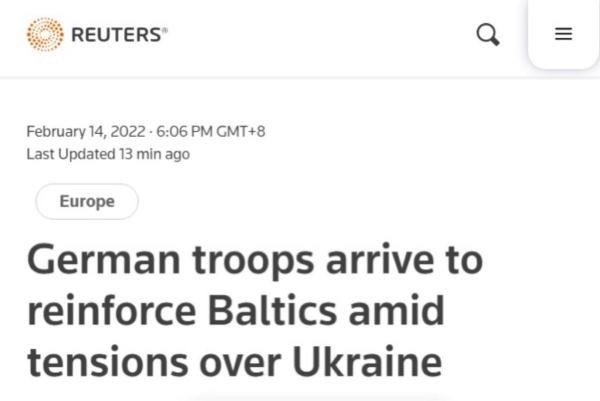 俄乌边境局势紧张之际，第一批德军部队抵达立陶宛