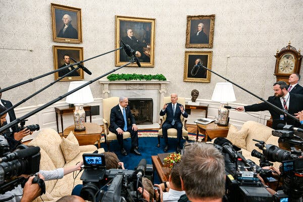 美媒：内塔尼亚胡到白宫椭圆形办公室见拜登，感谢后者“50年来对以色列的支持”
