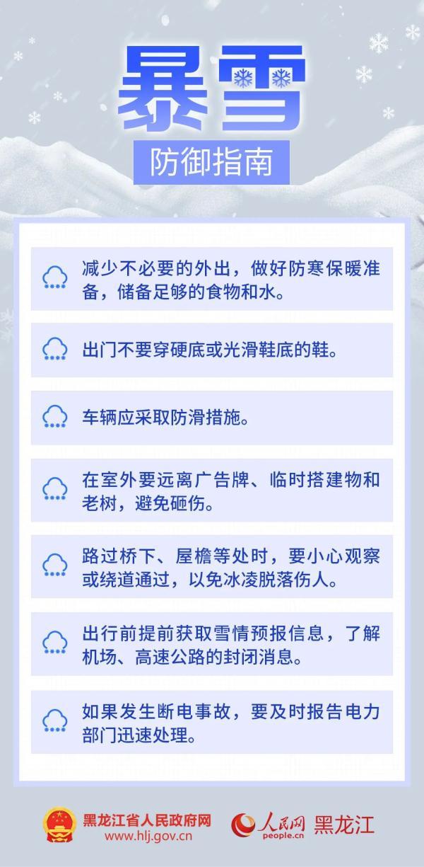 黑龙江发布暴雪预警 漠河呼中等地降雪量将达30毫米