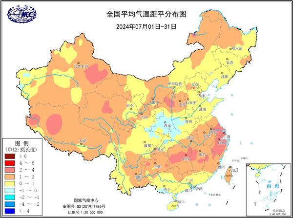 我国度过1961年以来最热的一个月