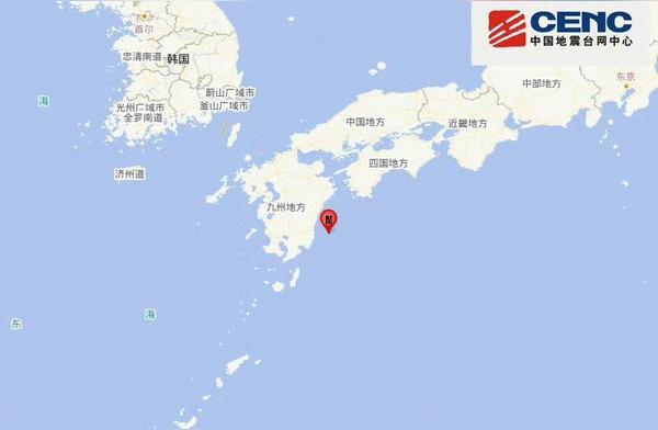 日本九州岛发生5.3级地震 震源深度10千米