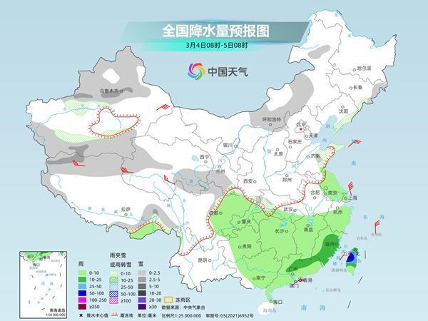 今明天中東部雨雪進(jìn)入鼎盛時段 北方多地強(qiáng)降雪南方警惕強(qiáng)對流