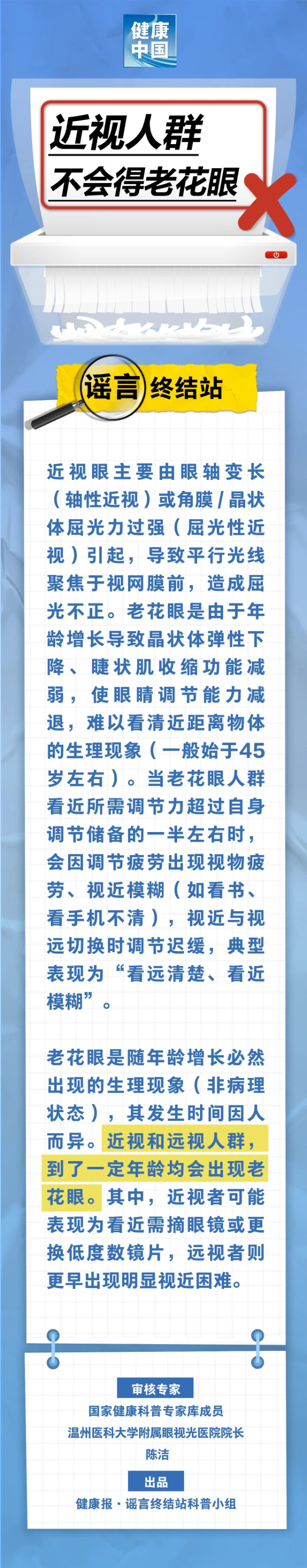 近視人群不會得老花眼……是真是假？