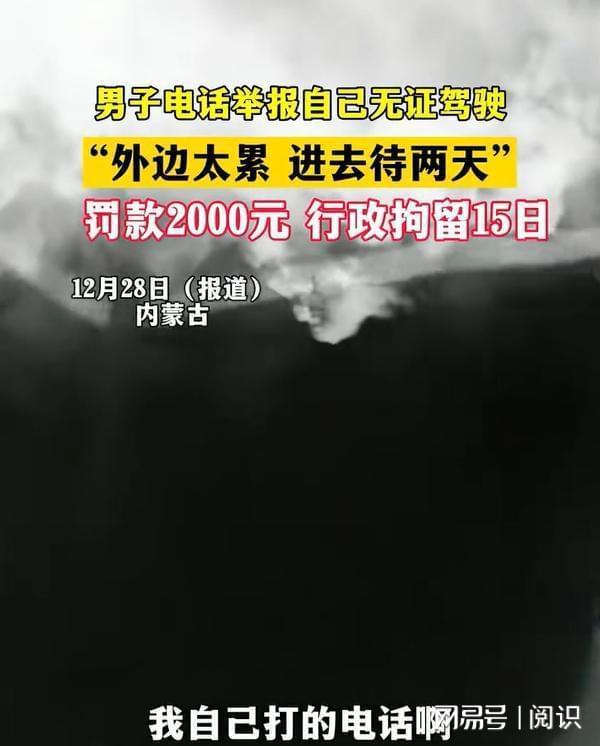 24岁男子因太累举报自己无证驾驶 压力大到想“强制休假”