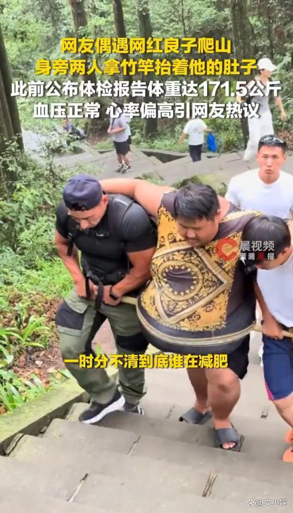 良子爬山被两人用竹竿抬肚子 评论区瞬间炸了锅