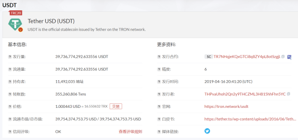 用户量持续激增，波场TRON版USDT助稳定币抢加密支付通证