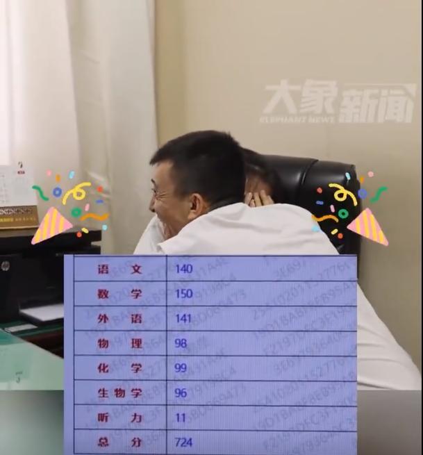 河南開封高中代易瓚物理類高考724分 爸爸激動尖叫慶祝