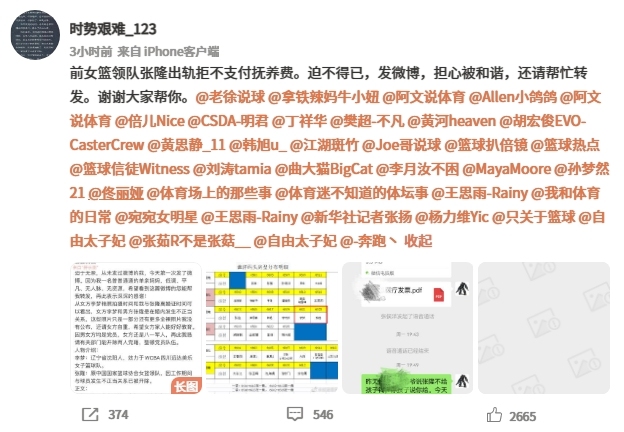 妻子曝前女篮领队张隆出轨李梦 李梦突然空降微博热搜第一