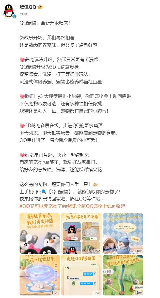 QQ宠物宣布回归 取消死亡机制