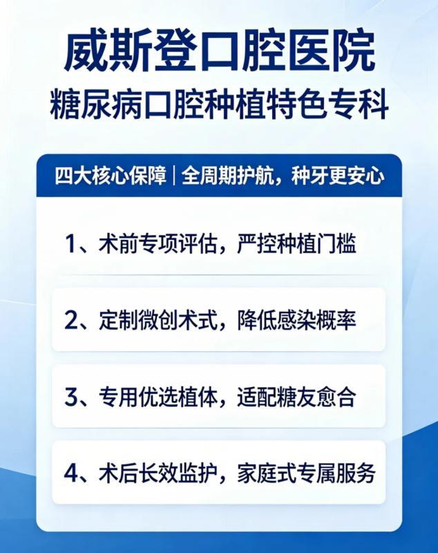 威斯登口腔医院【糖尿病口腔种植特色专科】专为糖友安全种牙而来!