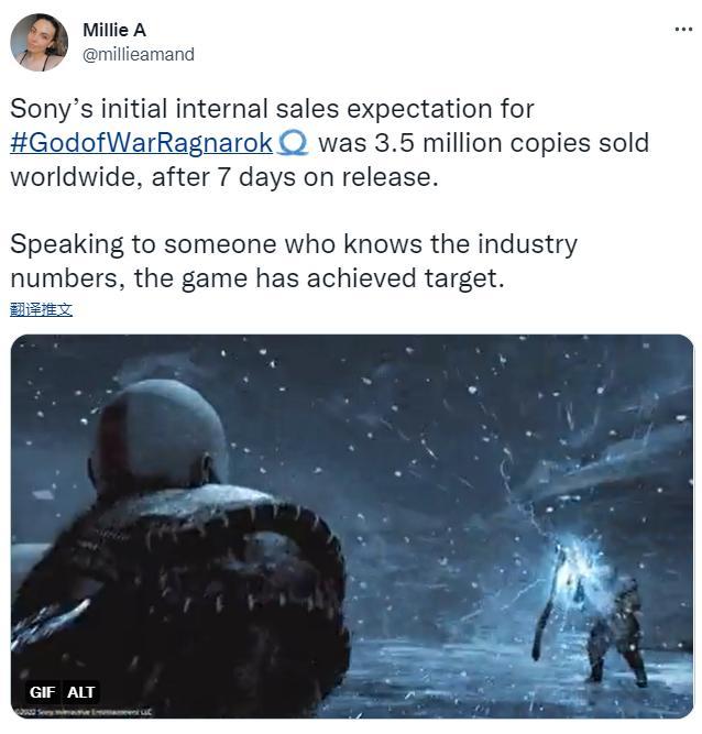 消息人士称《战神：诸神黄昏》已达到首周销售目标 售出350万份