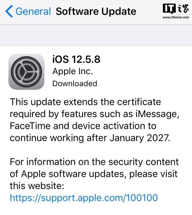 近 13 岁“高龄” iPhone 5s 续命，苹果推送 iOS 12.5.8 更新