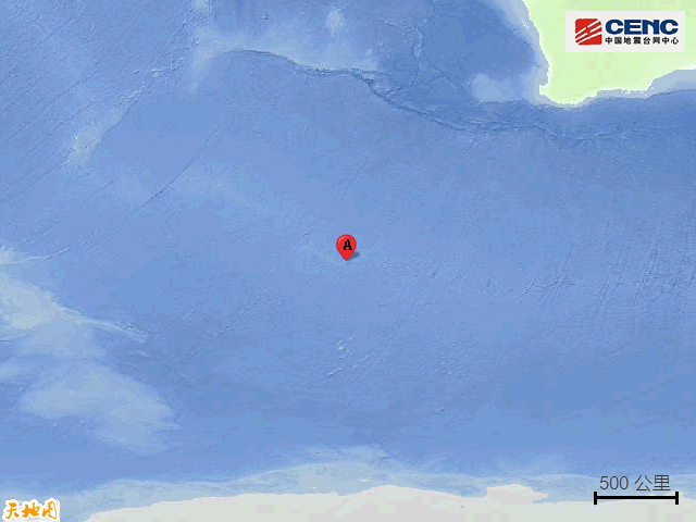 東南印度洋海嶺附近發生6.0級左右地震