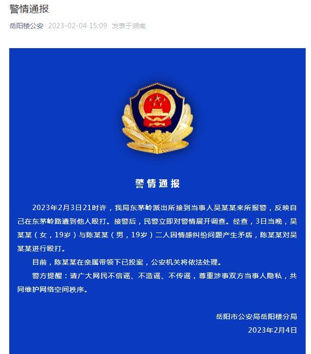 男子当街殴打踹踢女子头部 警方通报：已投案将依法处理