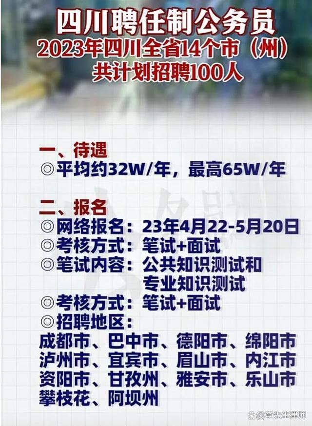 四川集中发布2023年度聘任制公务员招聘情况 年薪最高65万 引发众多网友热议！