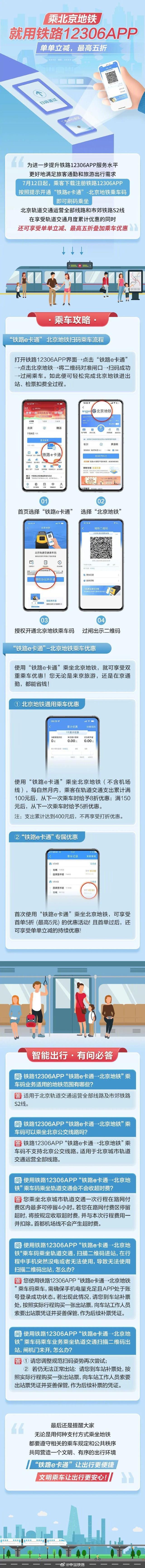 12306APP可以刷乘车码乘坐北京地铁
